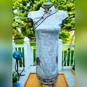 Rare Cheongsam Qipao White Mini Dress Size Small